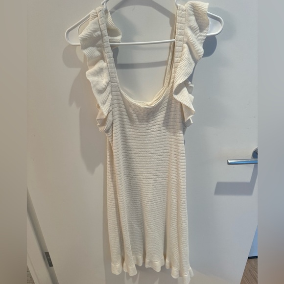 Anthropologie White Crochet Mini Ruffle Dress - Size S - Picture 5 of 6